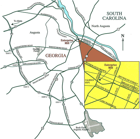 Augusta GA - Enterprise Mill Map