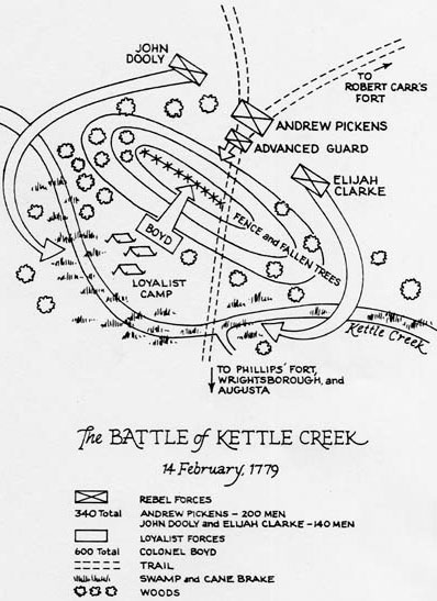 Battle of Kettle Creek Revolutionary War Battlefield Map