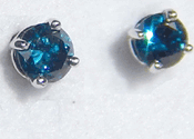 Blue Diamond Stud Earrings