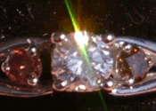 Burgundy and White Diamond White Gold Ring