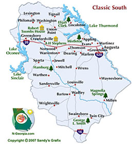 Classic South Travel Region Map