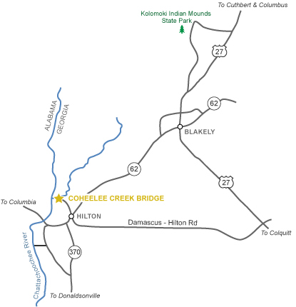 Coheelee Creek Covered Bridge Map