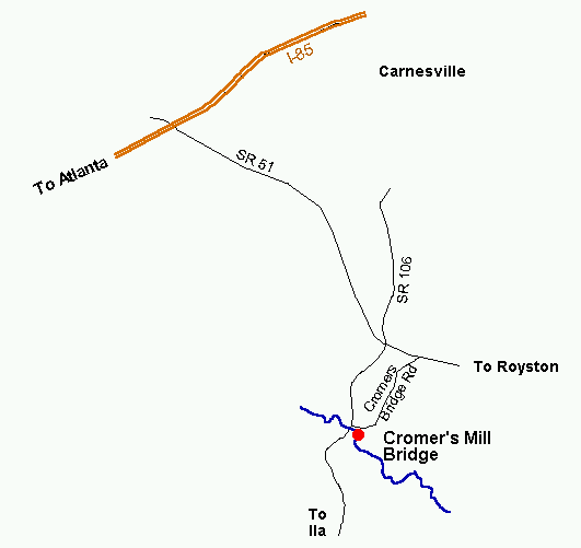 Cromer's Mill Covered Bridge Map