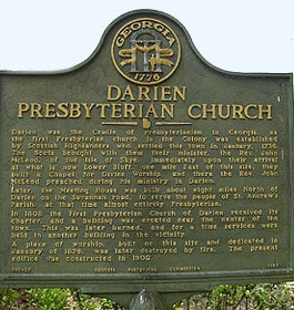 First Presbyterian Chuch of Darien Historical Marker