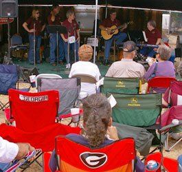 Watching band play at GA Festival