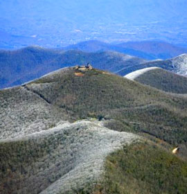 Beautiful mountain peaks in the Georgia forests