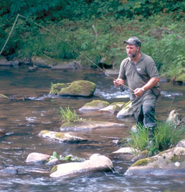 Fishing at the Chattahoochee River in Georgia U.S. Forest