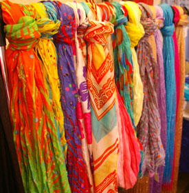 Colorful scarves at Greek Festival