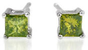 Green Diamond Earrings
