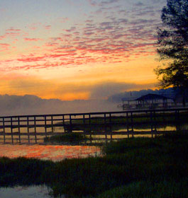 Georgia lake at dusk