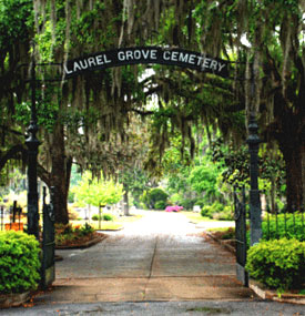 Entrance to Laurel Grove Cemetery in Savannah GA