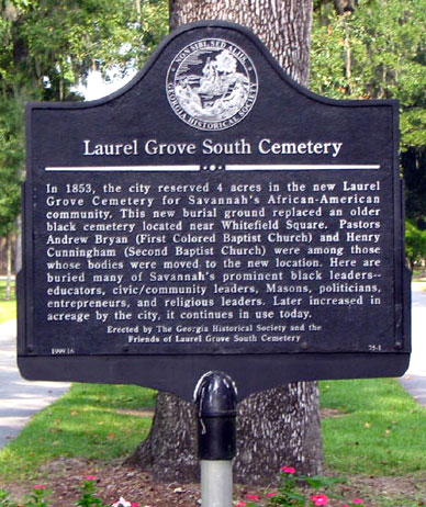 Laurel Grove Cemetery Marker