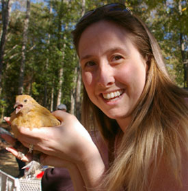 Michelle with chick