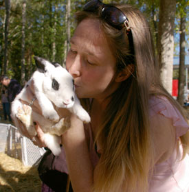 Michelle kissing rabbit