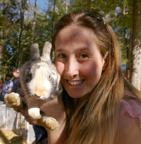 Michelle with another rabbit