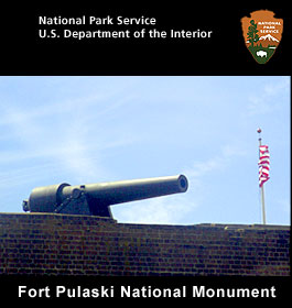 Canon and US Flag at Ft Pulaski in Tybee Island GA