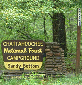 Sandy Bottom Campground Sign