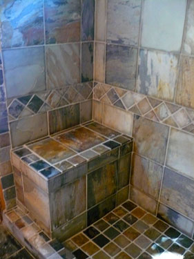 Pretty Slate shower pattern and seat