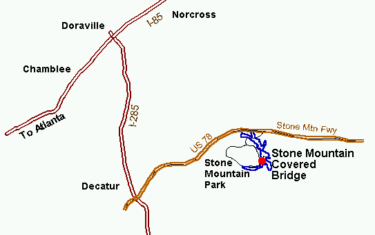 Stone Mountain Covered Bridge Map