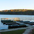 Dock at lake at Sweetwater Creek State Park