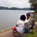 Relaxing with friends at Sweetwater Creek State Park