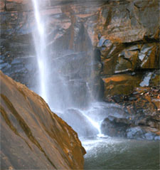 Toccoa Falls waterfall bottom area