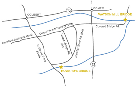 Watson Mill Covered Bridge Map
