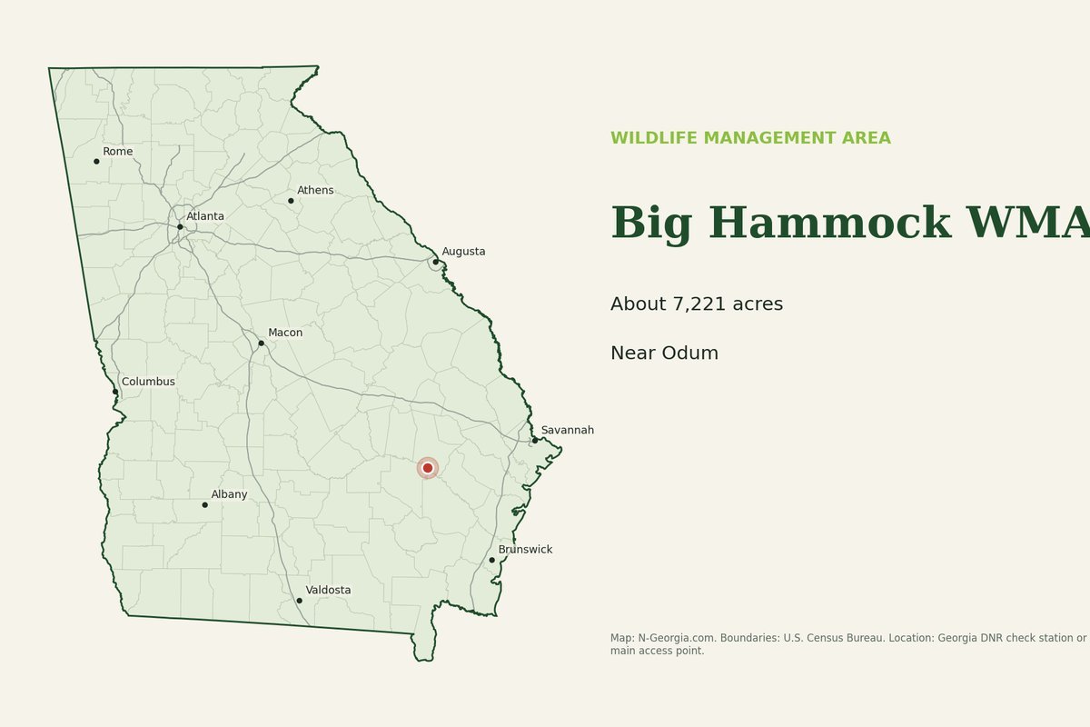 Locator map showing Big Hammock WMA in Georgia