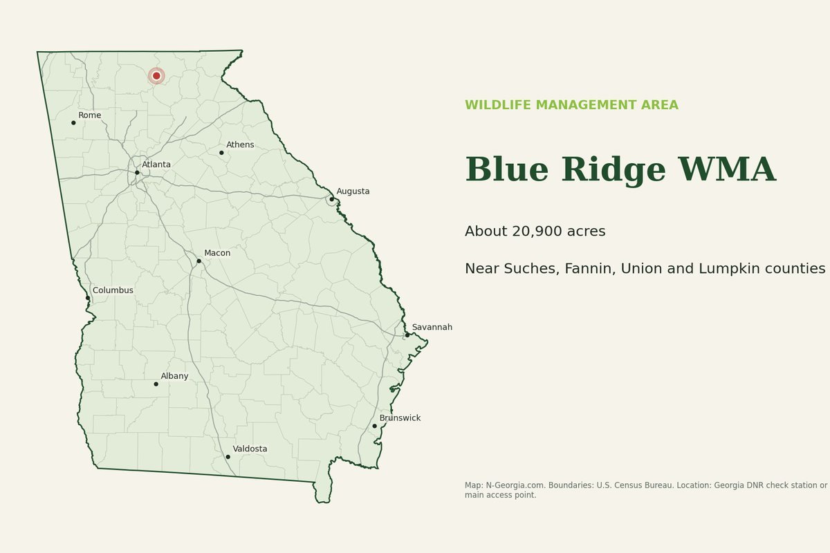 Locator map showing Blue Ridge WMA in Georgia