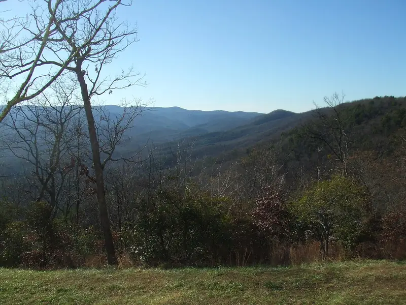 View over the North Georgia mountains from the Amicalola Falls lodge