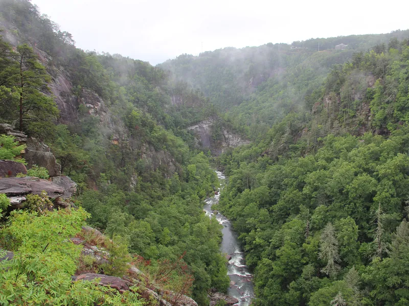 The Tallulah River running through the bottom of Tallulah Gorge