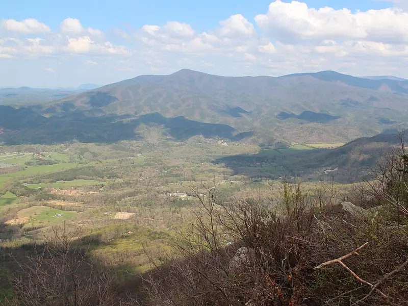 View from Fort Mountain State Park over the valley toward Chatsworth