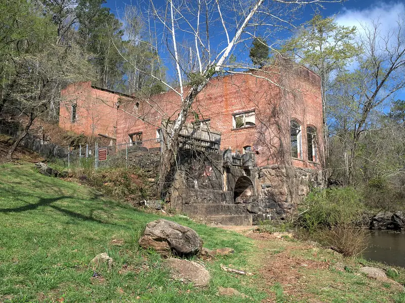 Brick ruins of the old powerhouse at High Falls State Park