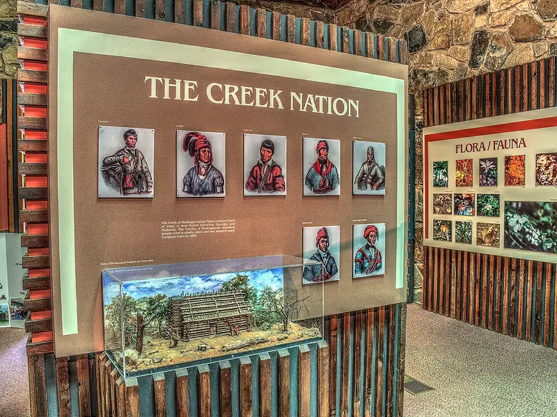 Creek Nation exhibit inside the Indian Springs State Park museum