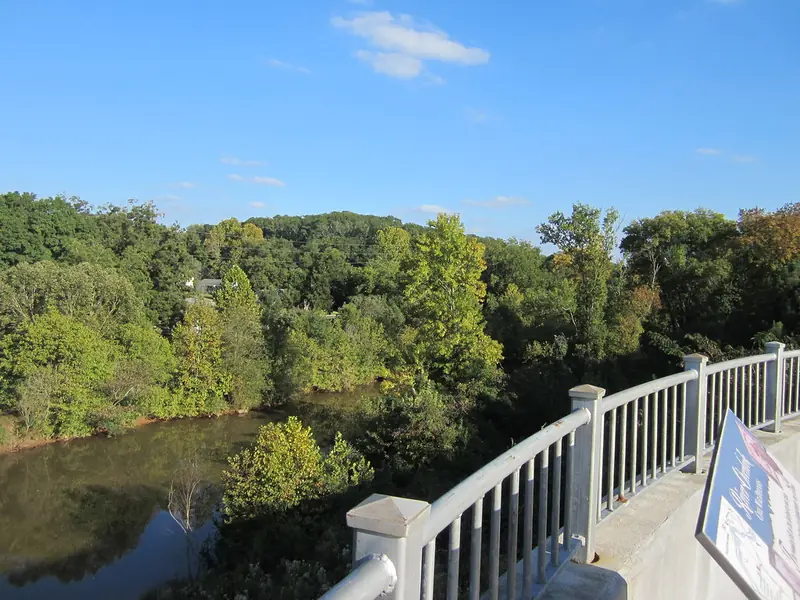 View of the North Oconee River from an overlook in downtown Athens