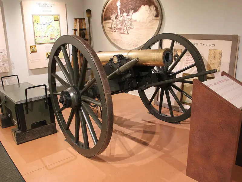12-pound cannon on display in the Pickett&rsquo;s Mill museum
