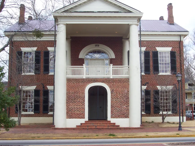 The brick 1836 Lumpkin County Courthouse, home of the Dahlonega Gold Museum