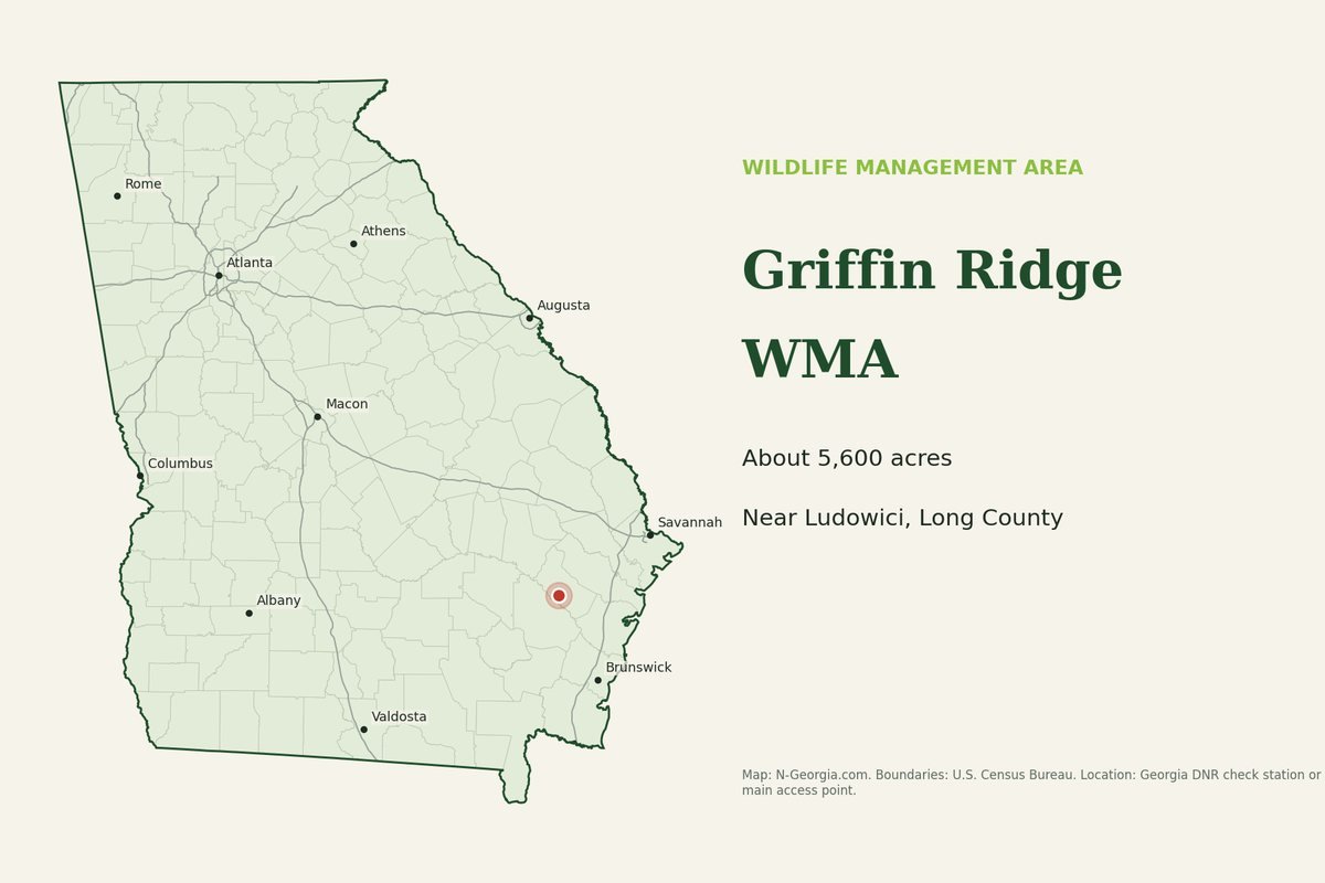 Locator map showing Griffin Ridge WMA in Georgia