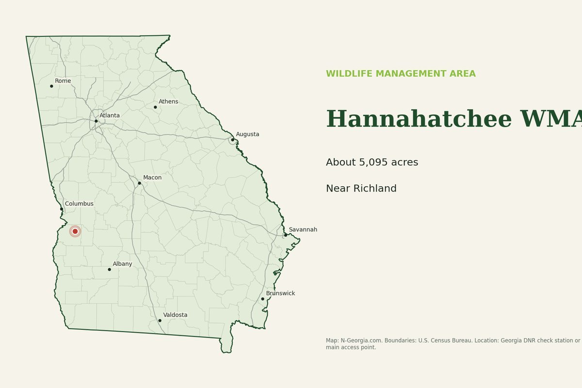Locator map showing Hannahatchee WMA in Georgia