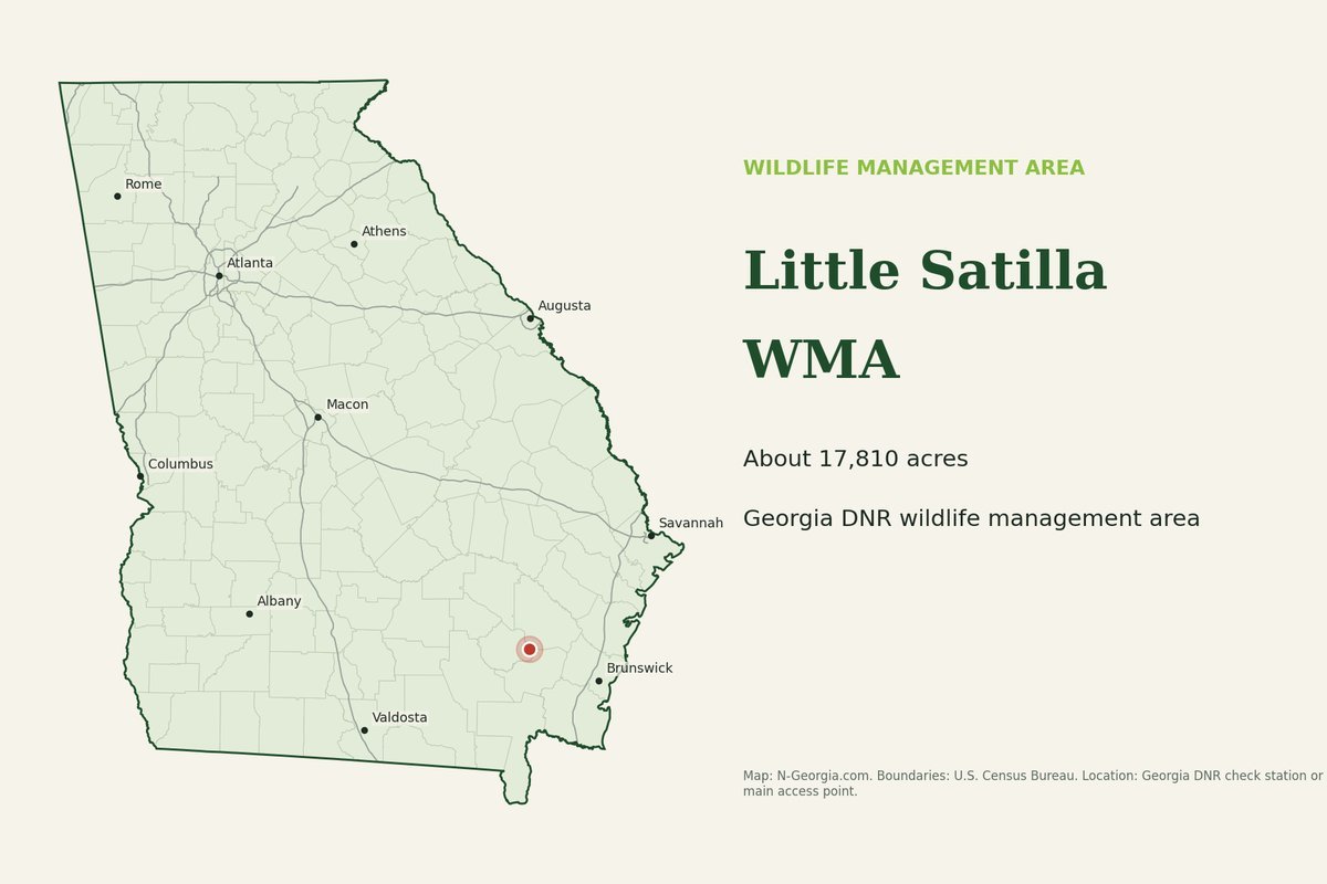 Locator map showing Little Satilla WMA in Georgia