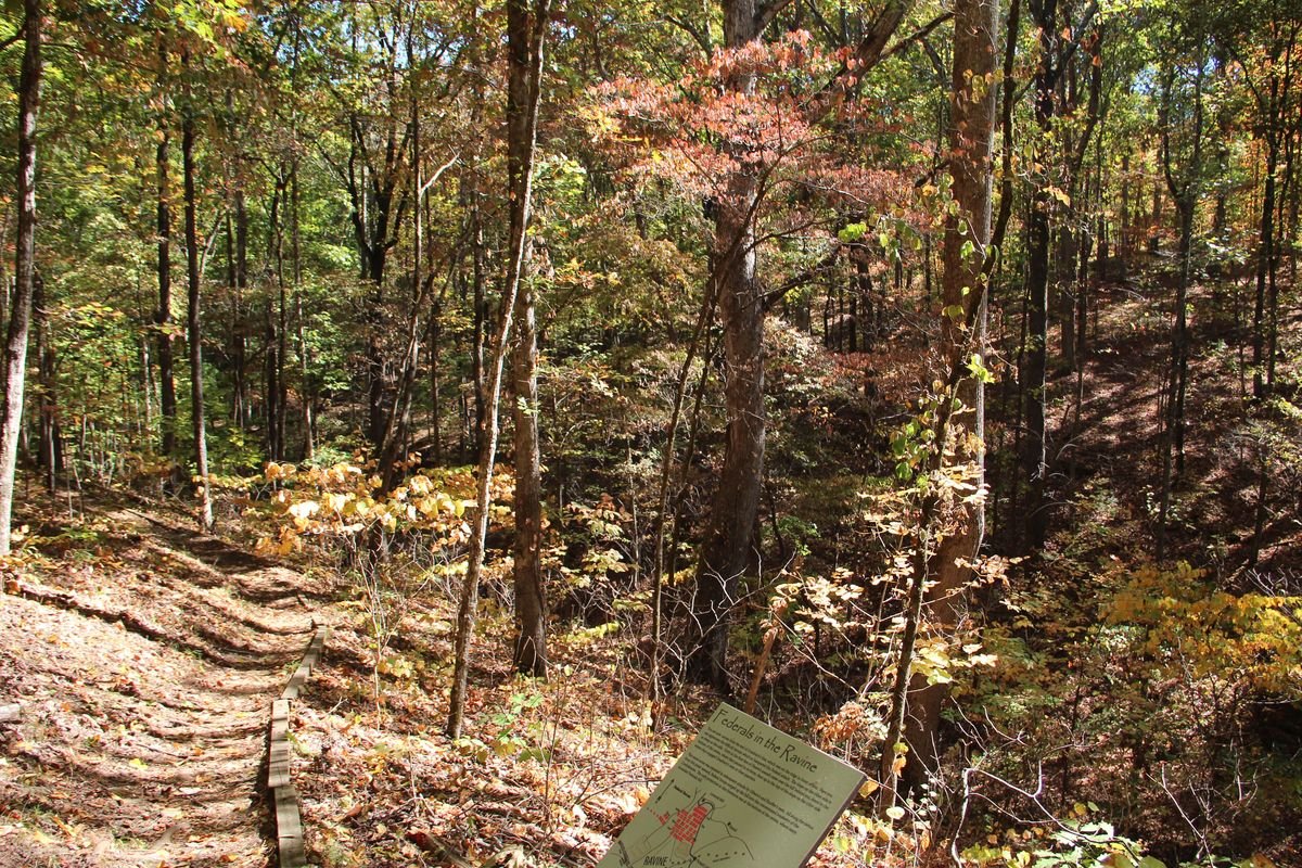 The wooded ravine at Pickett&rsquo;s Mill where Union troops attacked on May 27, 1864