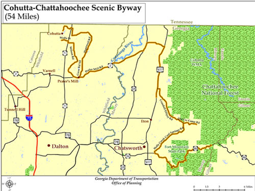 Cohutta-Chattahoochee Scenic Driving Tour Map