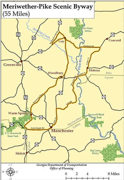 Meriwether Pike Scenic Byway Driving Tour Map
