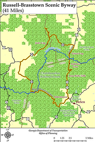 Russell Brasstown Scenic Byway Driving Tour Map