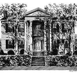 Marlor House Pen and Ink Drawing