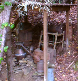 Moonshine still at Anna Ruby Falls