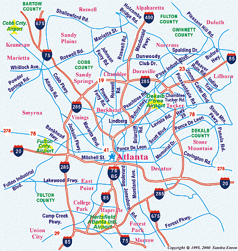 Map Of Greater Atlanta Area