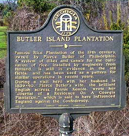 Historical Marker at Butler Island