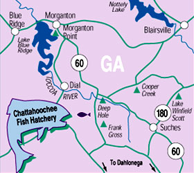 Chattahoochee National Forest Fish Hatchery Map
