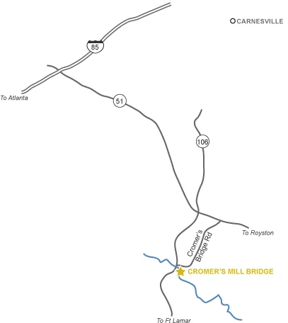 Cromer's Mill Covered Bridge Map